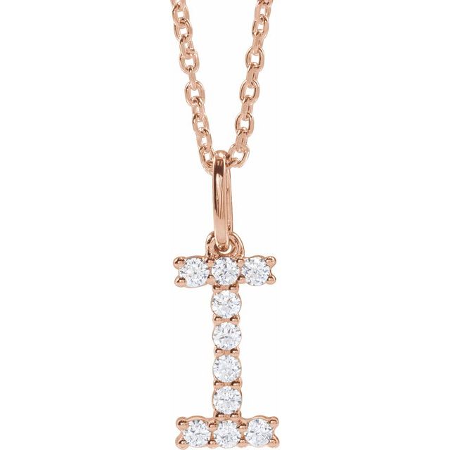 14K Yellow Gold Initial A Necklace with 1/5 CTW Lab-Grown Diamonds