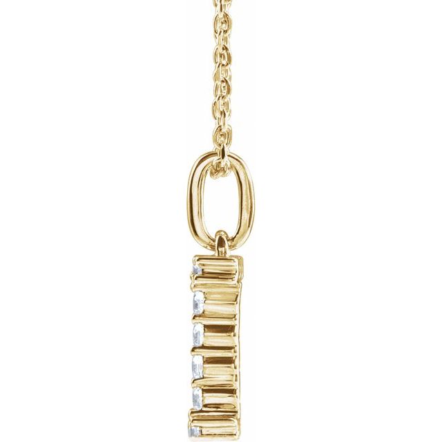 14K Yellow Gold Initial A Necklace with 1/5 CTW Lab-Grown Diamonds