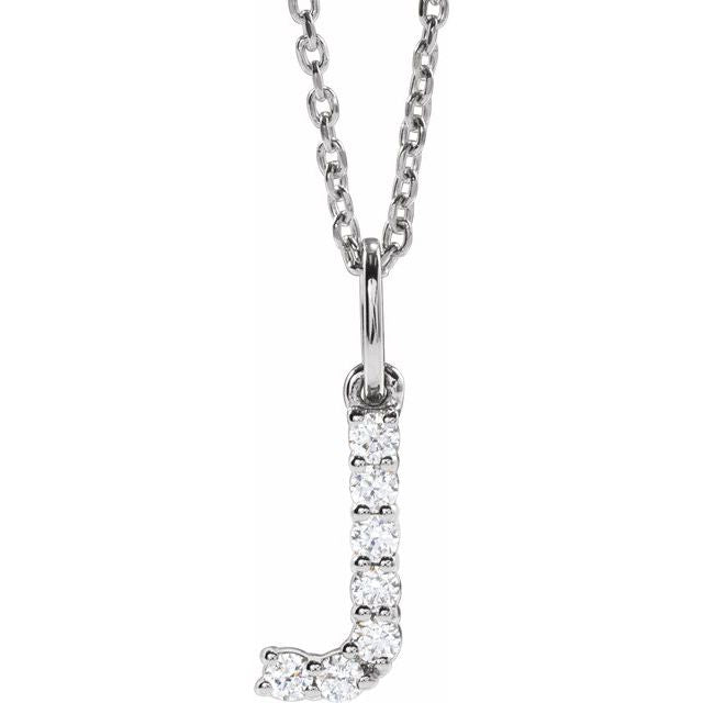 14K Yellow Gold Initial A Necklace with 1/5 CTW Lab-Grown Diamonds