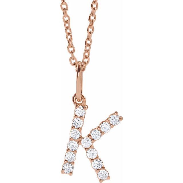 1/5 CTW Lab-Grown Diamond Initial Necklace in 14K Gold