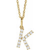 14K Yellow Gold Initial A Necklace with 1/5 CTW Lab-Grown Diamonds