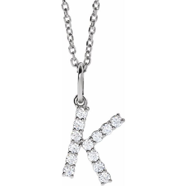 1/5 CTW Lab-Grown Diamond Initial Necklace Crafted in 14K Gold