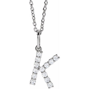 1/5 CTW Lab-Grown Diamond Initial Necklace Crafted in 14K Gold
