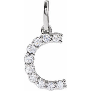 1/6 CTW Lab-Grown Diamond Initial Pendant in 14K Gold