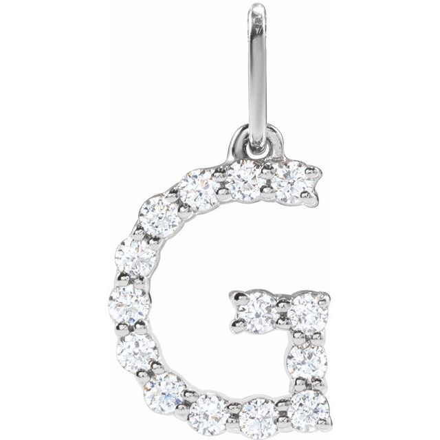 1/5 Ctw Lab-Grown Diamond Initial Pendant