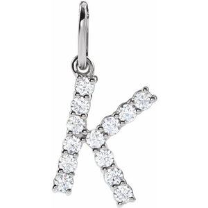 1/5 CTW Lab-Grown Diamond Initial Pendant in 14K Gold