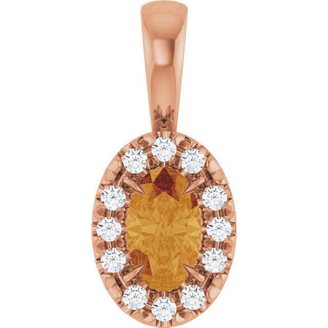 0.05 CTW Natural Diamond French-Set Halo Pendant with Natural Peridot in 14K Gold, Silver & Platinum