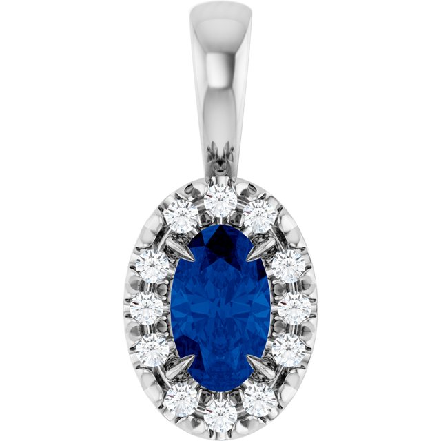 0.05 CTW Natural Diamond French-Set Halo Pendant with Natural Peridot in 14K Gold, Silver & Platinum