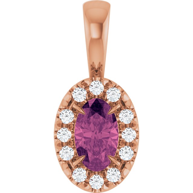 0.05 CTW Natural Diamond French-Set Halo Pendant with Natural Peridot in 14K Gold, Silver & Platinum