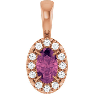 0.05 CTW Natural Diamond French-Set Halo Pendant with Natural Peridot in 14K Gold, Silver & Platinum