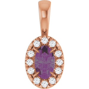 0.05 CTW Lab-Grown Emerald and Natural Diamond Halo Pendant in 14K Gold, Silver & Platinum