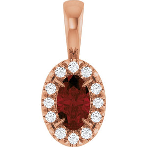 0.05 CTW Natural Diamond French-Set Halo Pendant with Natural Peridot in 14K Gold, Silver & Platinum