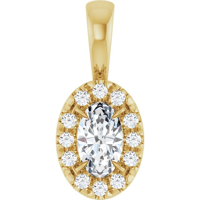 0.05 CTW Natural Diamond French-Set Halo Pendant with Natural Peridot in 14K Gold, Silver & Platinum