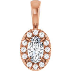 0.05 CTW Natural Diamond French-Set Halo Pendant with Natural Peridot in 14K Gold, Silver & Platinum