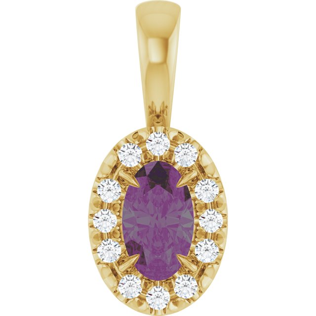 0.05 CTW Lab-Grown Emerald and Natural Diamond Halo Pendant in 14K Gold, Silver & Platinum