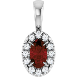 0.05 CTW Natural Diamond French-Set Halo Pendant with Natural Peridot in 14K Gold, Silver & Platinum