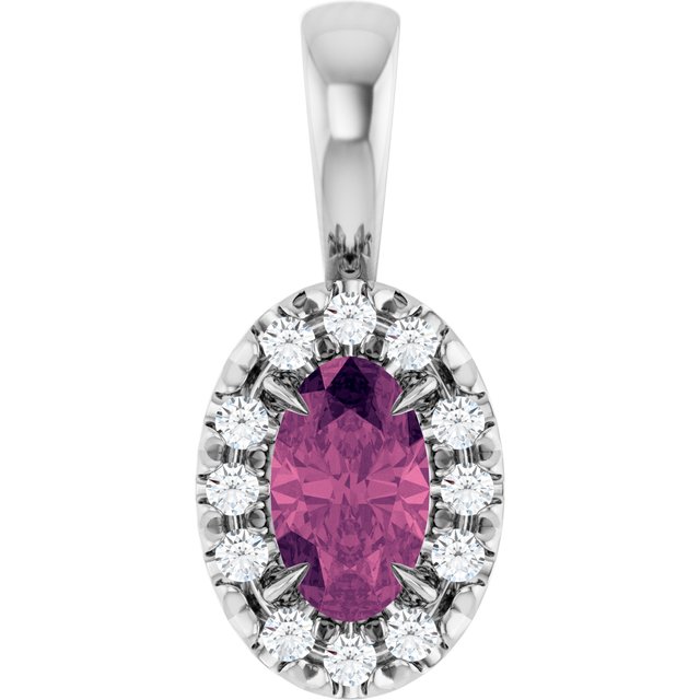 0.05 CTW Natural Diamond French-Set Halo Pendant with Natural Peridot in 14K Gold, Silver & Platinum