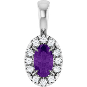 0.05 CTW Natural Diamond French-Set Halo Pendant with Natural Peridot in 14K Gold, Silver & Platinum