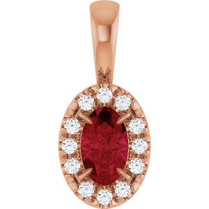 0.05 CTW Natural Diamond French-Set Halo Pendant with Natural Peridot in 14K Gold, Silver & Platinum