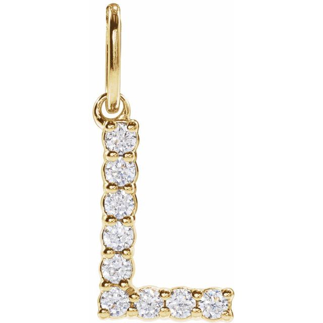 14K Yellow Gold Lab-Grown Diamond Initial A Pendant - Elegant Gift