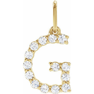 1/5 Ctw Lab-Grown Diamond Initial Pendant