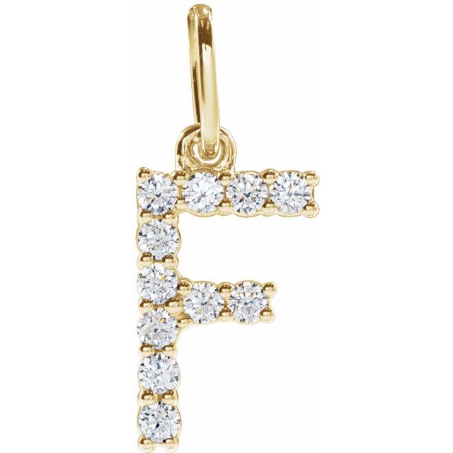 14K Yellow Gold Lab-Grown Diamond Initial A Pendant - Elegant Gift