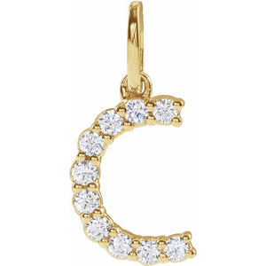 1/6 CTW Lab-Grown Diamond Initial Pendant in 14K Gold