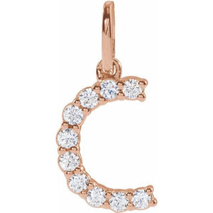 1/6 CTW Lab-Grown Diamond Initial Pendant in 14K Gold