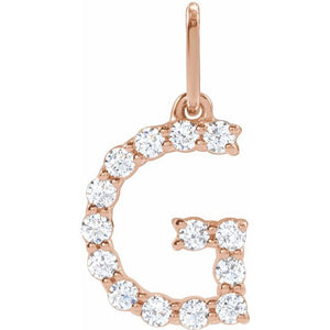 1/5 Ctw Lab-Grown Diamond Initial Pendant