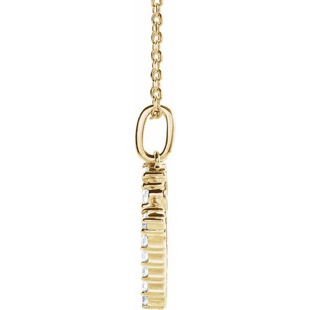 14K Yellow Gold Initial A Necklace with 1/5 CTW Lab-Grown Diamonds