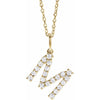 14K Yellow Gold Initial A Necklace with 1/5 CTW Lab-Grown Diamonds