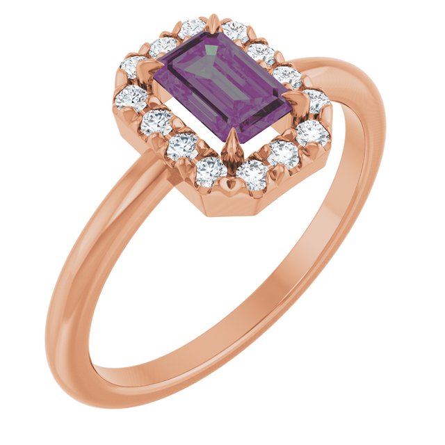 14K Gold Natural White Sapphire And Natural Diamond French-Set Halo-Style Ring