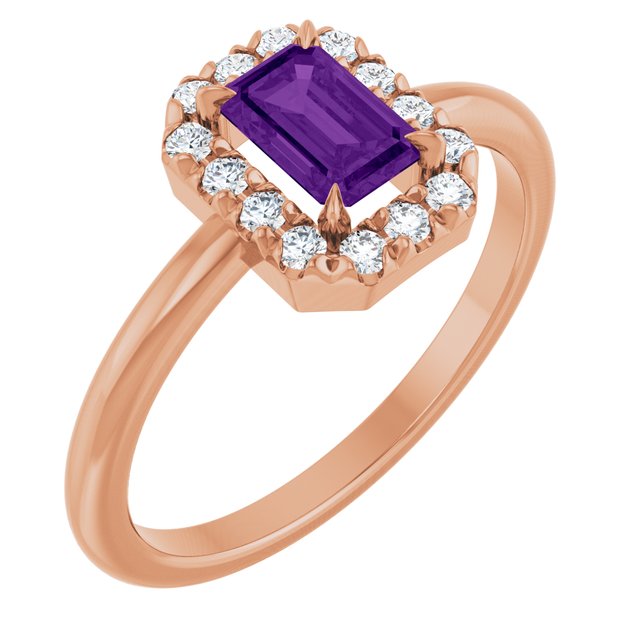 14K Gold Natural White Sapphire And Natural Diamond French-Set Halo-Style Ring