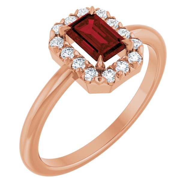 14K Gold Natural White Sapphire And Natural Diamond French-Set Halo-Style Ring