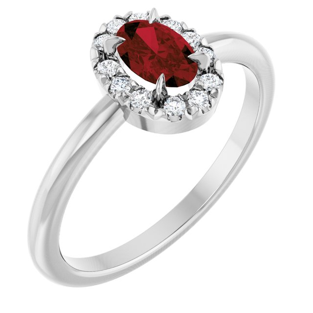 14K Gold Natural White Sapphire And Natural Diamond French-Set Halo-Style Ring