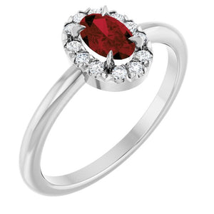 14K Gold Natural White Sapphire And Natural Diamond French-Set Halo-Style Ring