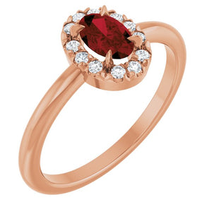 14K Gold Natural White Sapphire And Natural Diamond French-Set Halo-Style Ring