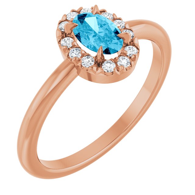 14K Gold Natural White Sapphire And Natural Diamond French-Set Halo-Style Ring
