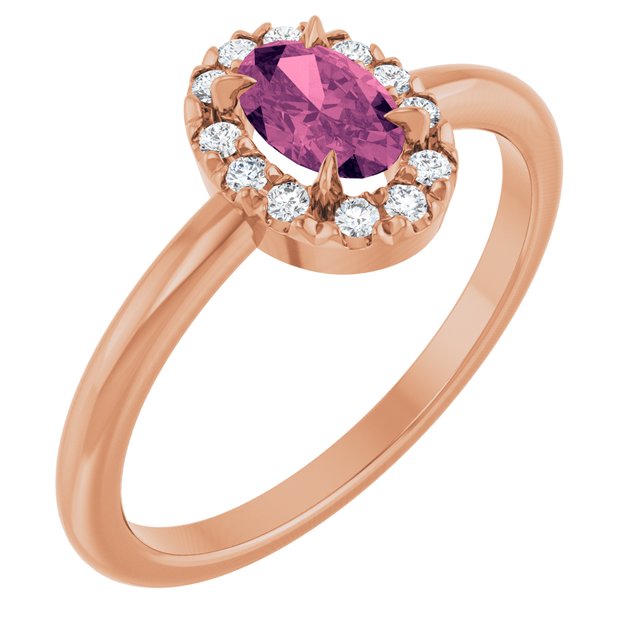 14K Gold Natural White Sapphire And Natural Diamond French-Set Halo-Style Ring