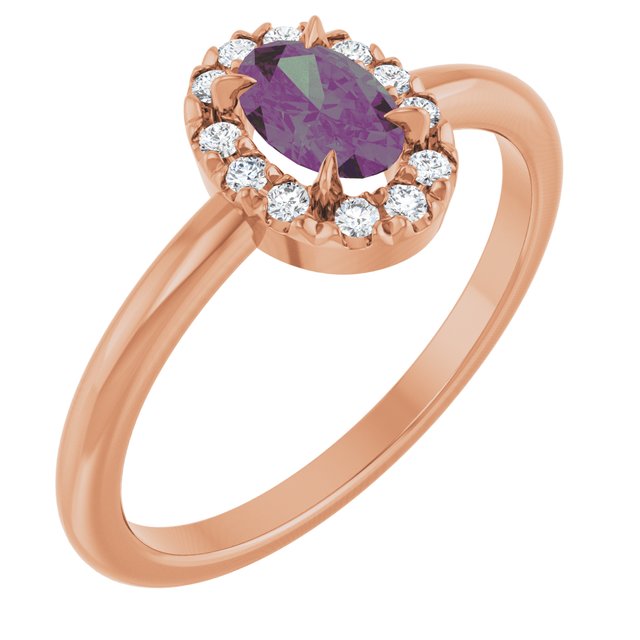 14K Gold Natural White Sapphire And Natural Diamond French-Set Halo-Style Ring
