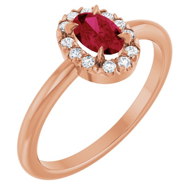 14K Gold Natural White Sapphire And Natural Diamond French-Set Halo-Style Ring