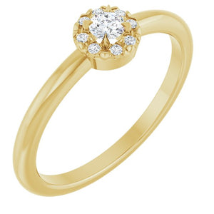 .03 CTW Natural Diamond and Citrine French-Set Halo Ring in 14K Gold, Silver & Platinum