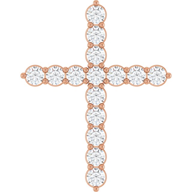 14K White Gold 1/6 CTW Natural Diamond Cross Necklace