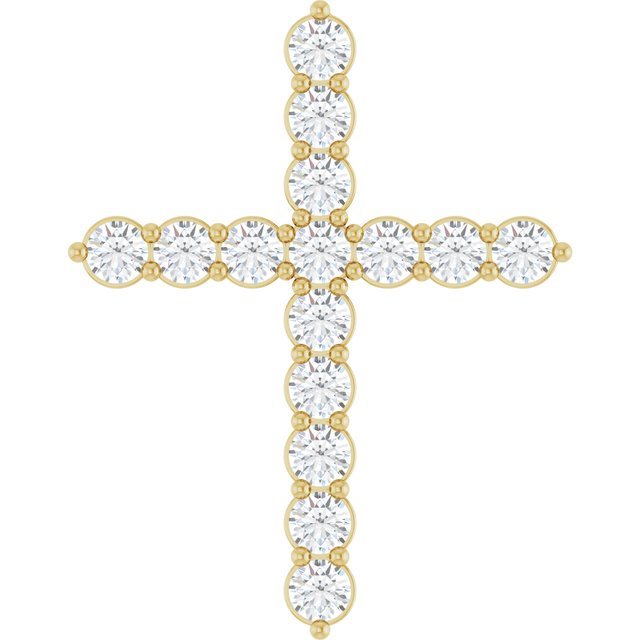 14K White Gold 1/6 CTW Natural Diamond Cross Necklace