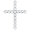 14K White Gold 1/6 CTW Natural Diamond Cross Necklace