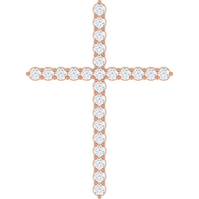 14K White Gold 1/6 CTW Natural Diamond Cross Necklace