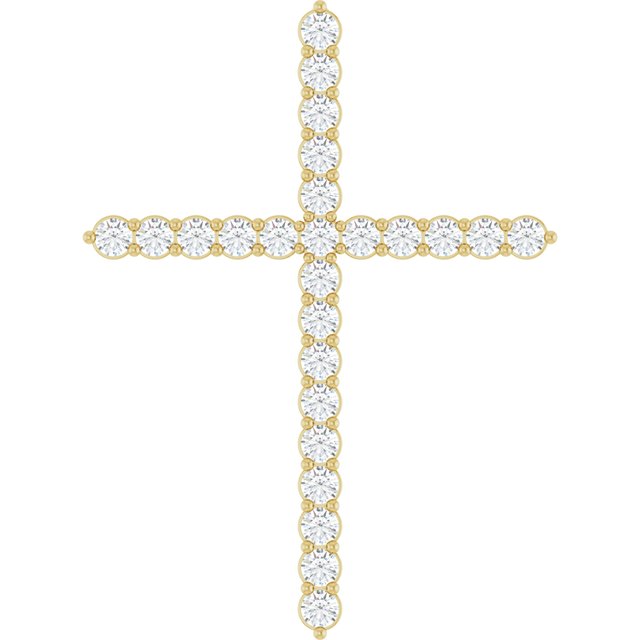 14K White Gold 1/6 CTW Natural Diamond Cross Necklace