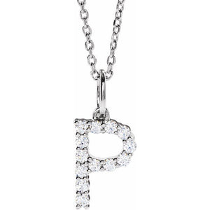 1/5 CTW Lab-Grown Diamond Initial Necklace Crafted in 14K Gold