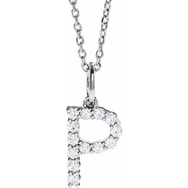 1/5 CTW Lab-Grown Diamond Initial Necklace in 14K Gold