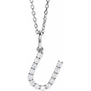 1/5 CTW Lab-Grown Diamond Initial Necklace Crafted in 14K Gold